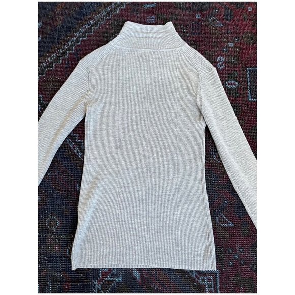 RARE Temperley London Cut Out Ribbed Turtleneck Sweater | Size Small | Gray - Picture 3 of 7